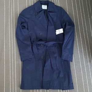 NWT Old Navy belted trench coat Navy blue XS